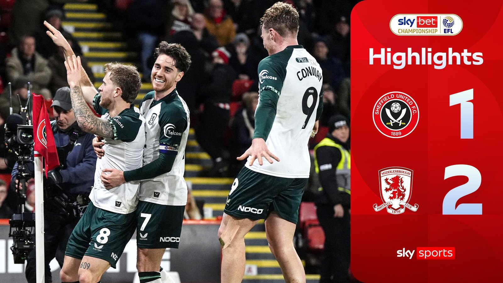 Middlesbrough beat 10-man Sheff Utd to knock Coventry off top spot