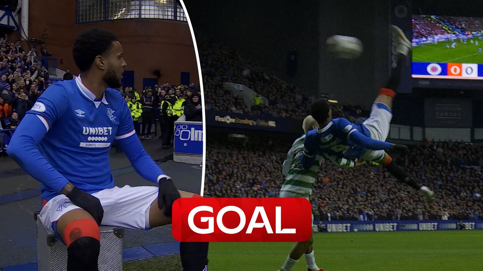 'Absolutely SENSATIONAL Old Firm goal!' | Chermiti scores 'Rooney-like' overhead strike